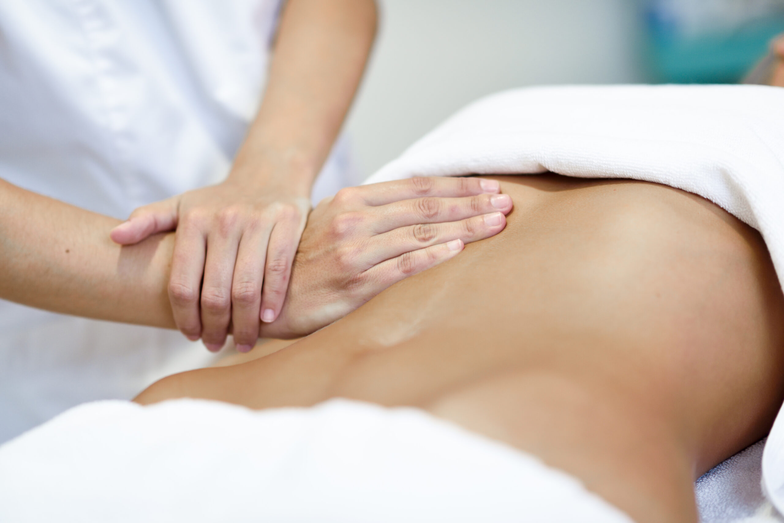 Manual lymphatic drainage treatment using the Vodder technique